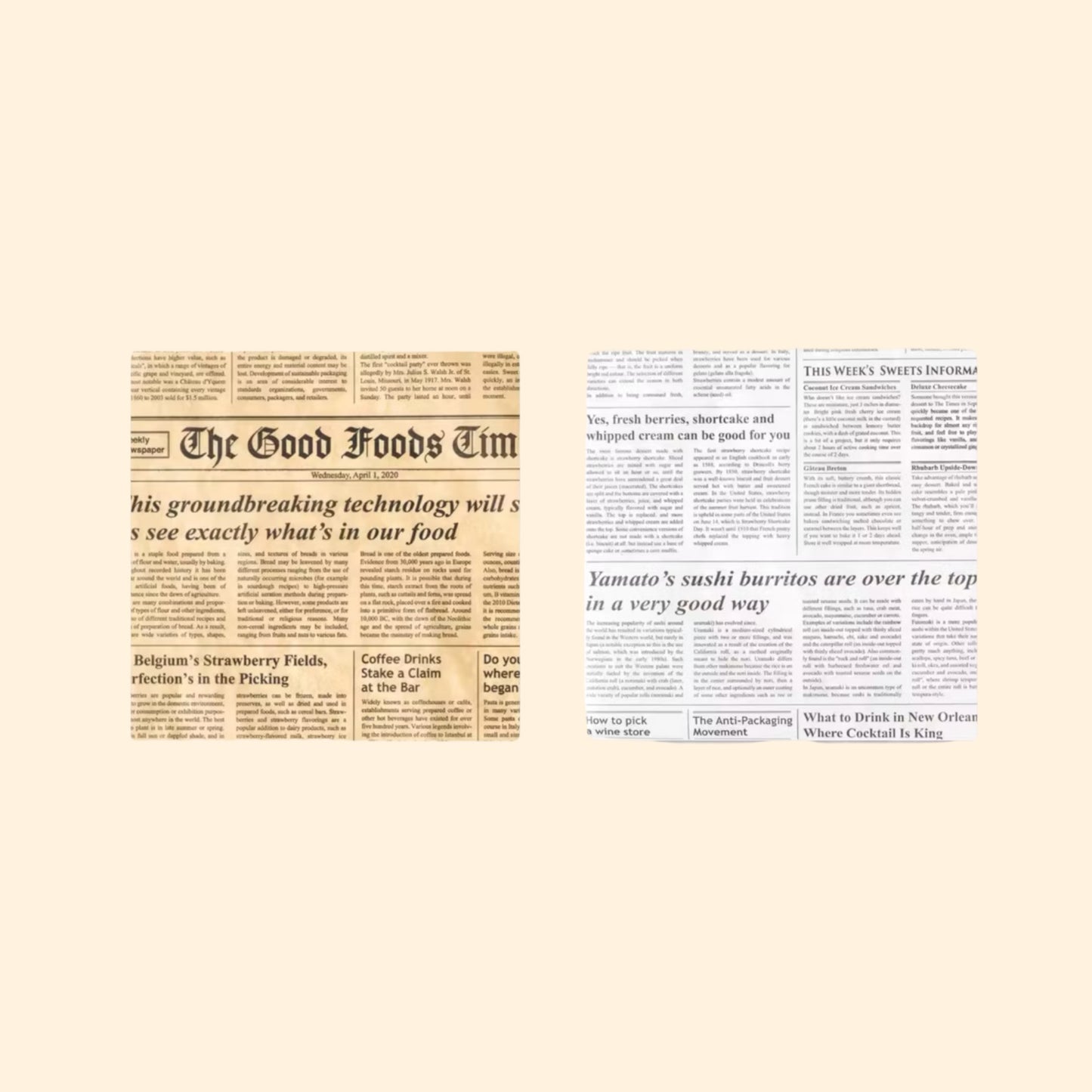 Bento Box Liners Newspaper