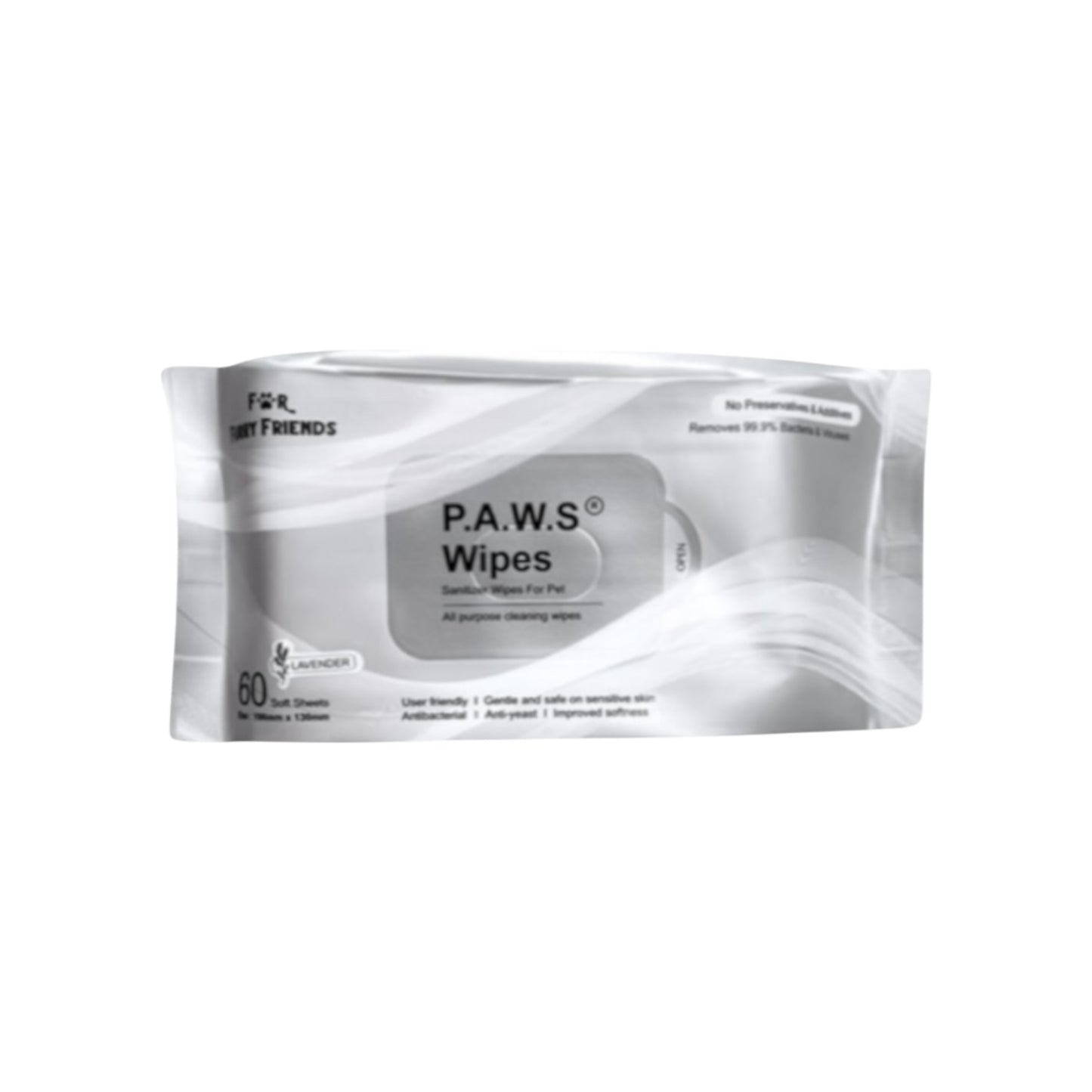 (P.A.W.S) Pet's Activated Water Sanitizer Wipes (Lavender)